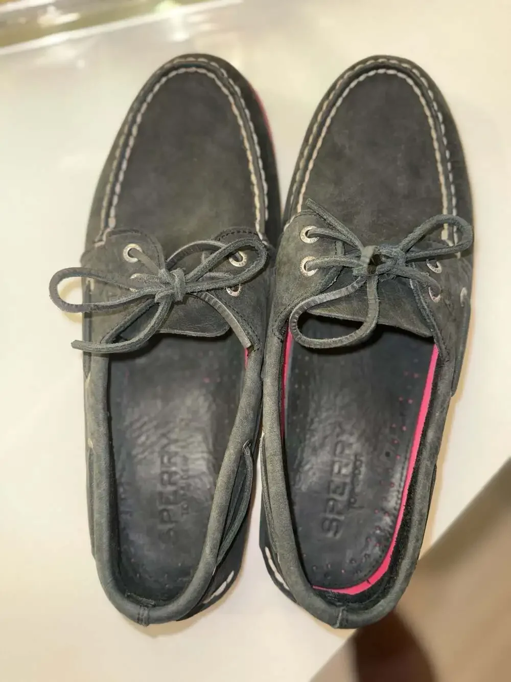 Sperry Top-Sider Original 2-Eye Boat Shoes Black Suede with Red Sole